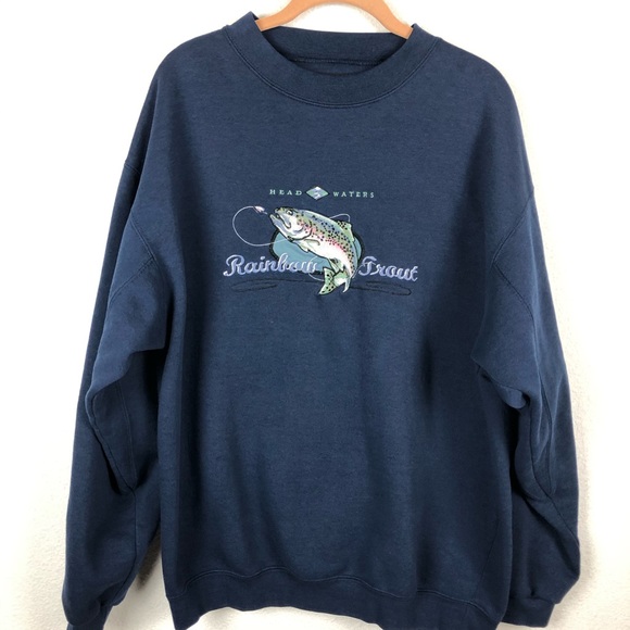 Other - HeadWater Rainbow Trout Embroidered Sweatshirt L